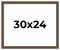30x24 Wide Barnwood Picture Frame with UV-Resistant Acrylic & Acid Free Backing, Available in 6 Paint Finishes - Grey, Brown, White, and Black